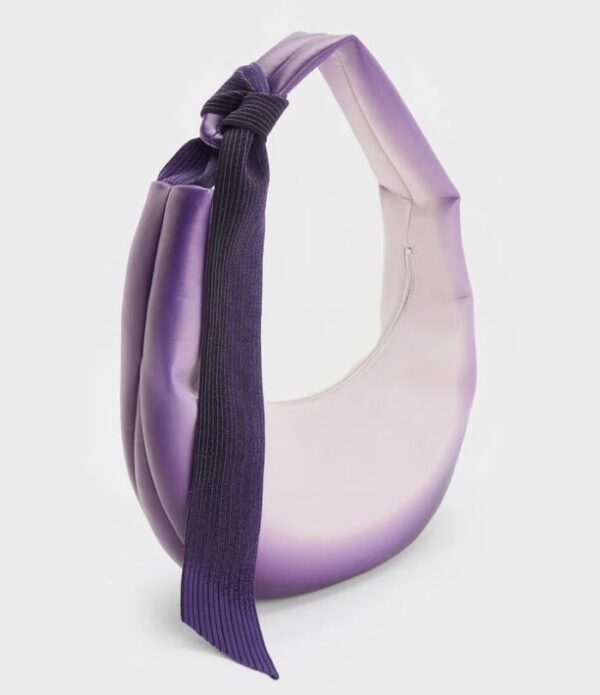 C & K Toni Gradient Knotted Crescent Hobo Bag - Purple - Image 5
