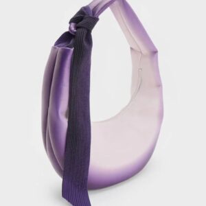 C & K Toni Gradient Knotted Crescent Hobo Bag - Purple
