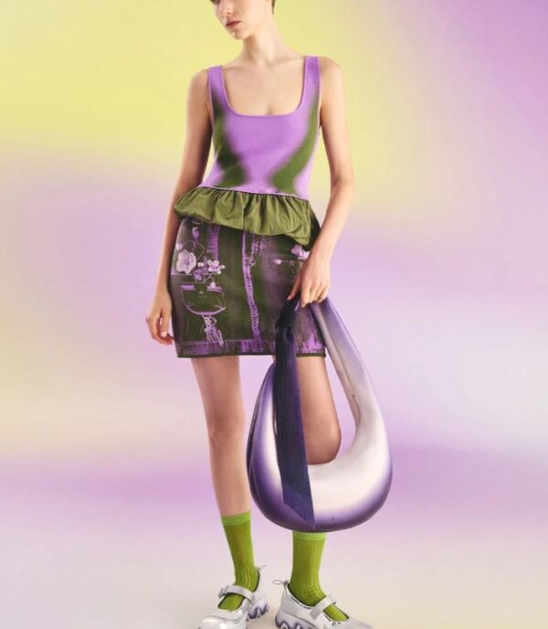 C & K Toni Gradient Knotted Crescent Hobo Bag - Purple - Image 4