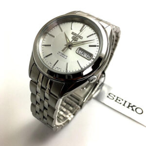 SEIKO 5 SNKL15K1 Automatic 21 Jewels Stainless Steel Silver Dial Men Watch SNKL15 SNKL15K